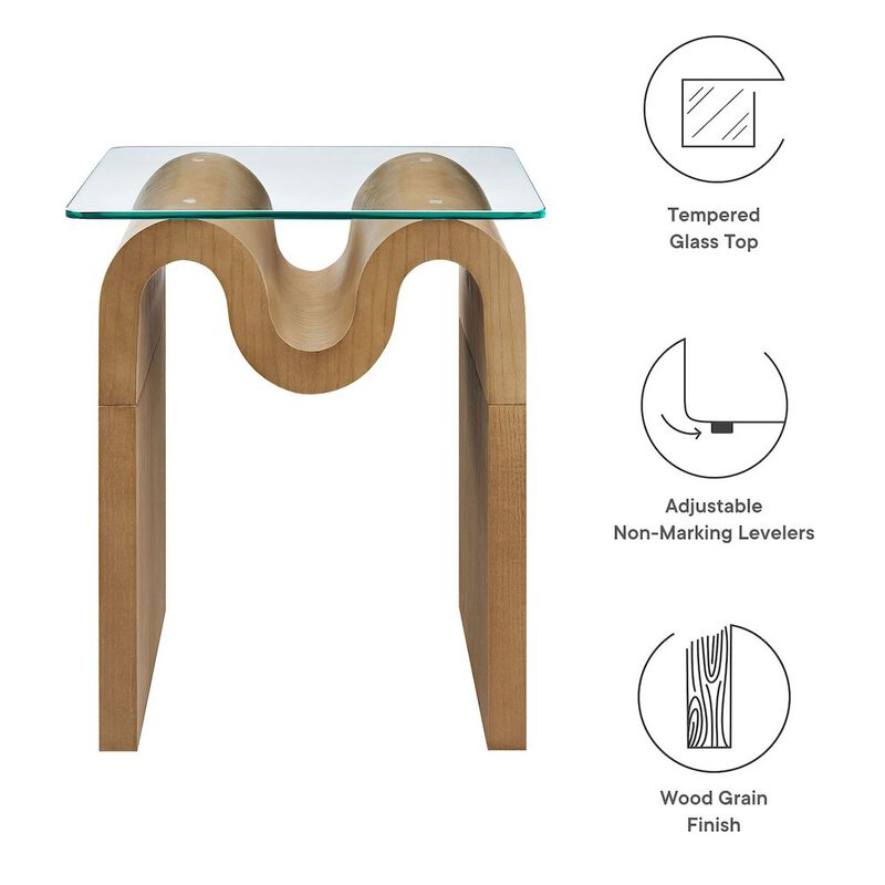 Ondine Glass Top Side Table image number 1