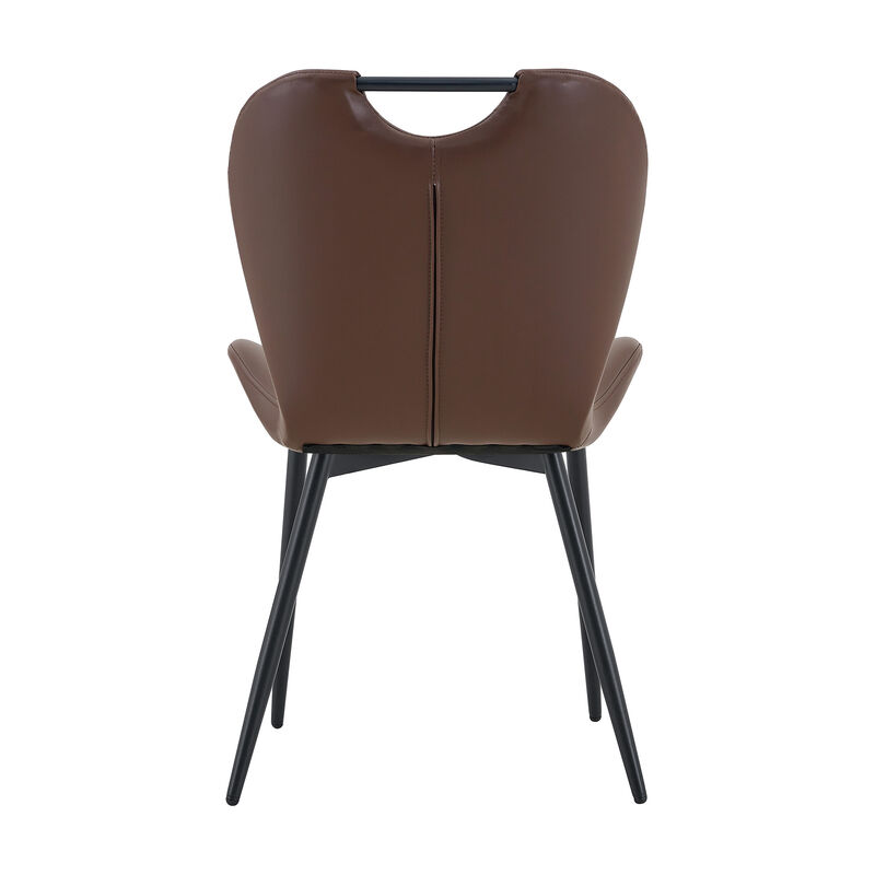 Whisen Set of 4 Upholstered Dining Chairs with Metal Handle, Fabric & Metal Frame, Ergonomic Accent Chairs for Dining Room, Living Room, Office image number 8