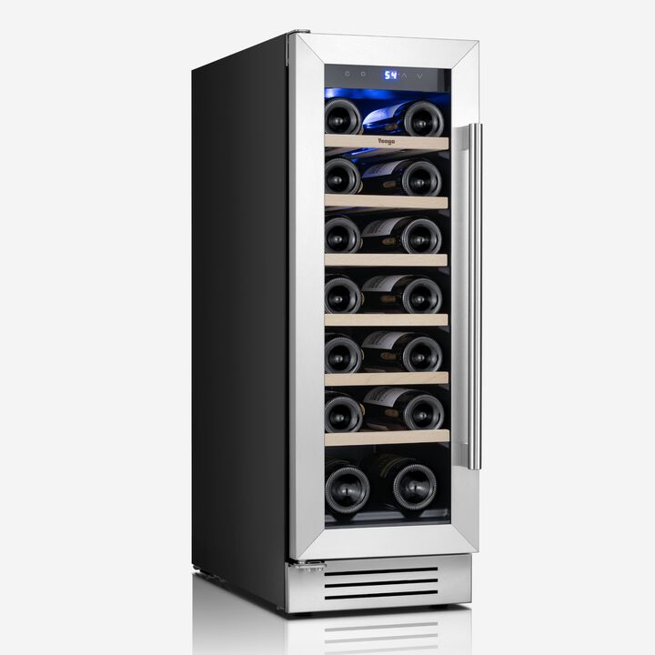 12 Inch Wine Fridge, 18 Bottle Wine Cooler,Built-in or Freestanding Wine Refrigerator, for Home Kitchen,Bar