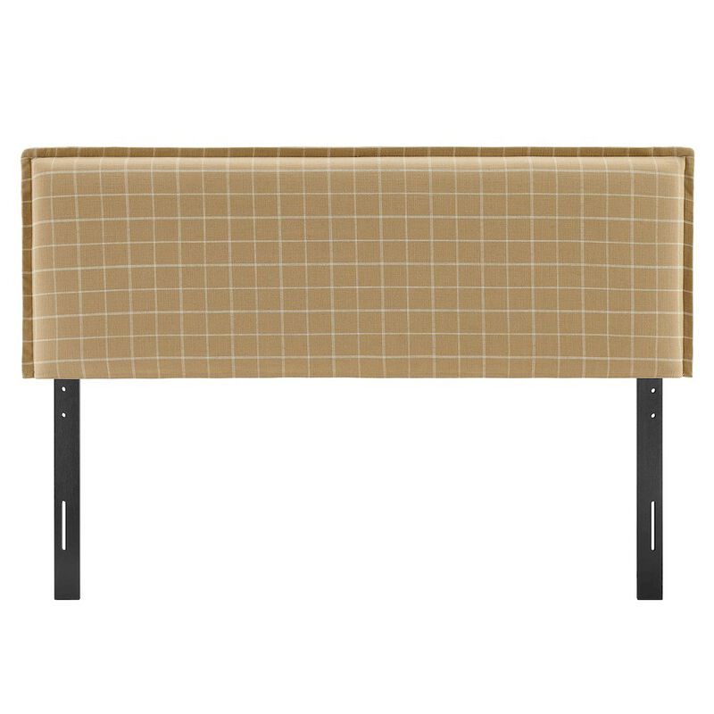 Camille Checkered Linen Blend King Size Headboard image number 3