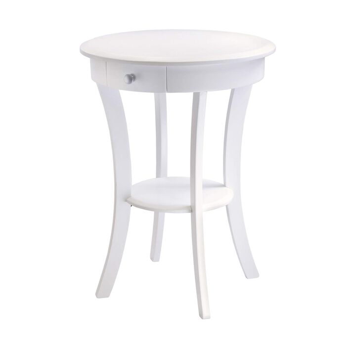 Casafoyer Sasha Round Accent Table, White