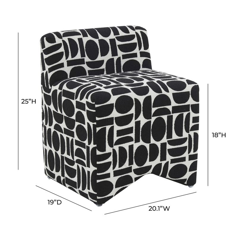 Pippa Geometric Jacquard Weave Stool