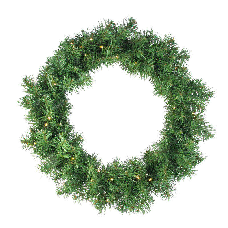 5-Piece Pre-Lit Artificial Winter Spruce Christmas Trees  Wreath and Garland Set - Clear Lights