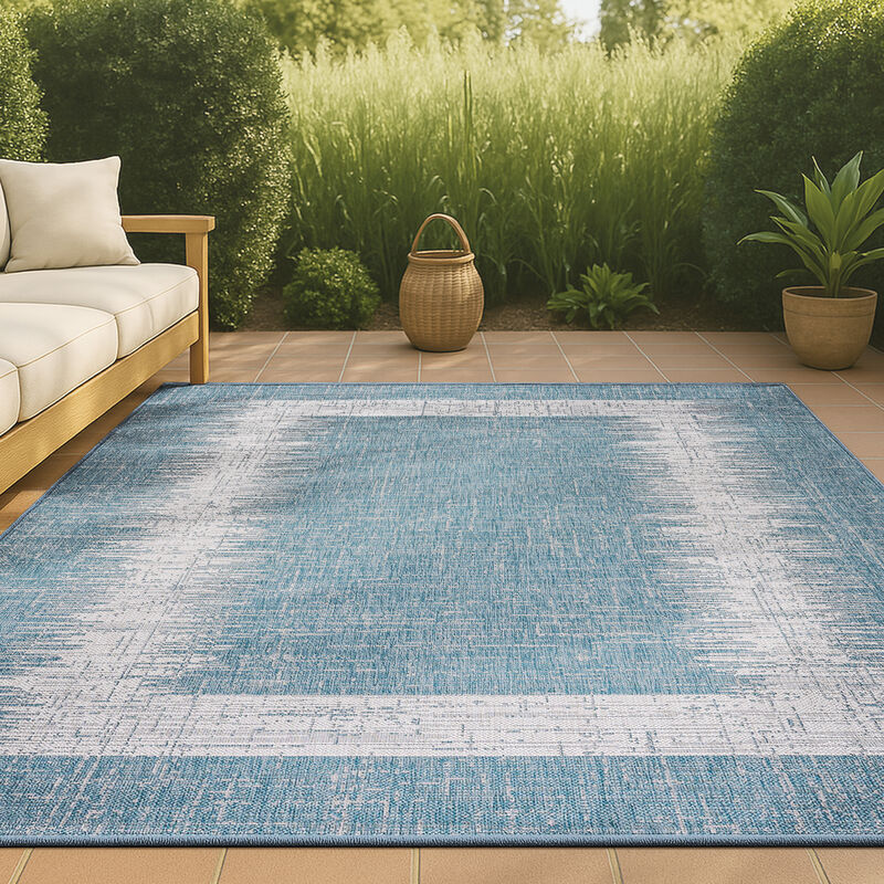 Scandi Minimalist Border Indoor/Outdoor Area Rug