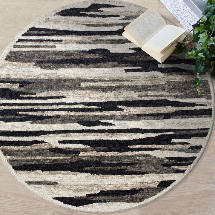 LR Home Distressed Cabin Camouflage Round Rug