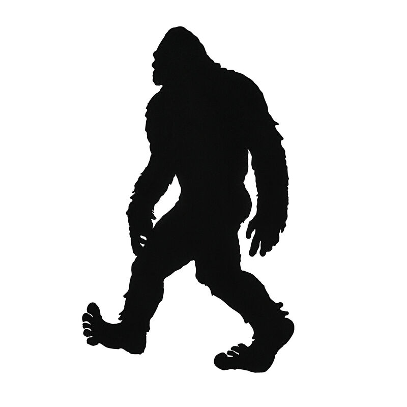 Black Metal Laser Cut Bigfoot Walking Wall Sculpture Home Decor Sasquatch Art image number 0