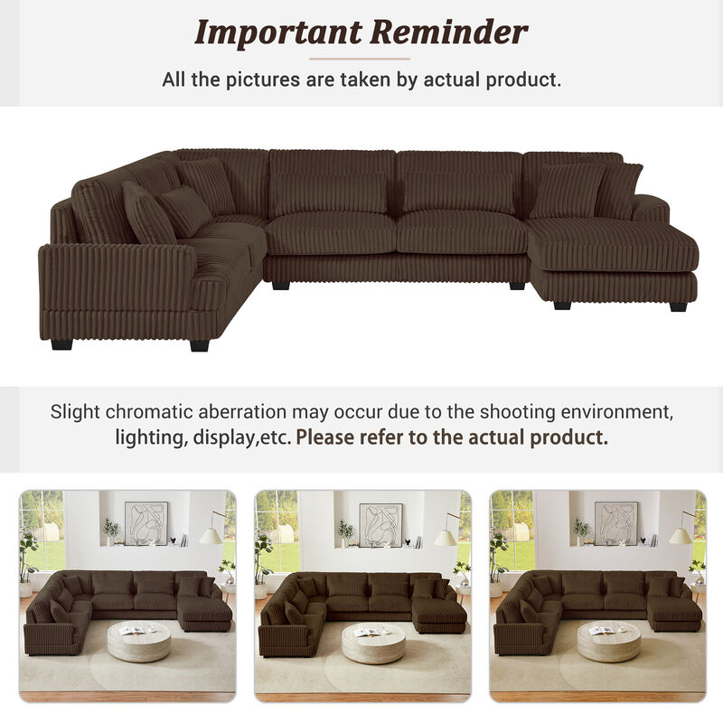 Merax Oversized Sectional Sofa U-shaped Sofa