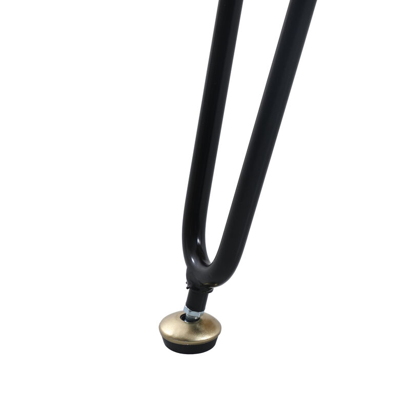 LeisureMod Modern Retro 47" Rectangular Wood Coffee Table with Sturdy Metal Base for Living Room, Apartment & Office