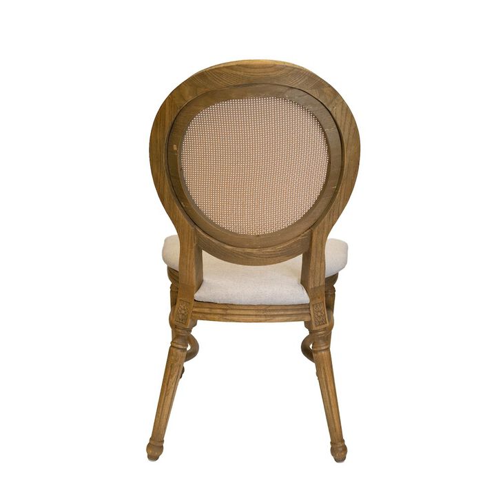Rattan Back Tinted Raw Elizabeth Stackable Dining Chair
