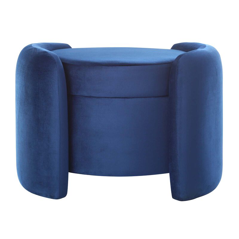 Nebula Upholstered Performance Velvet Ottoman image number 4