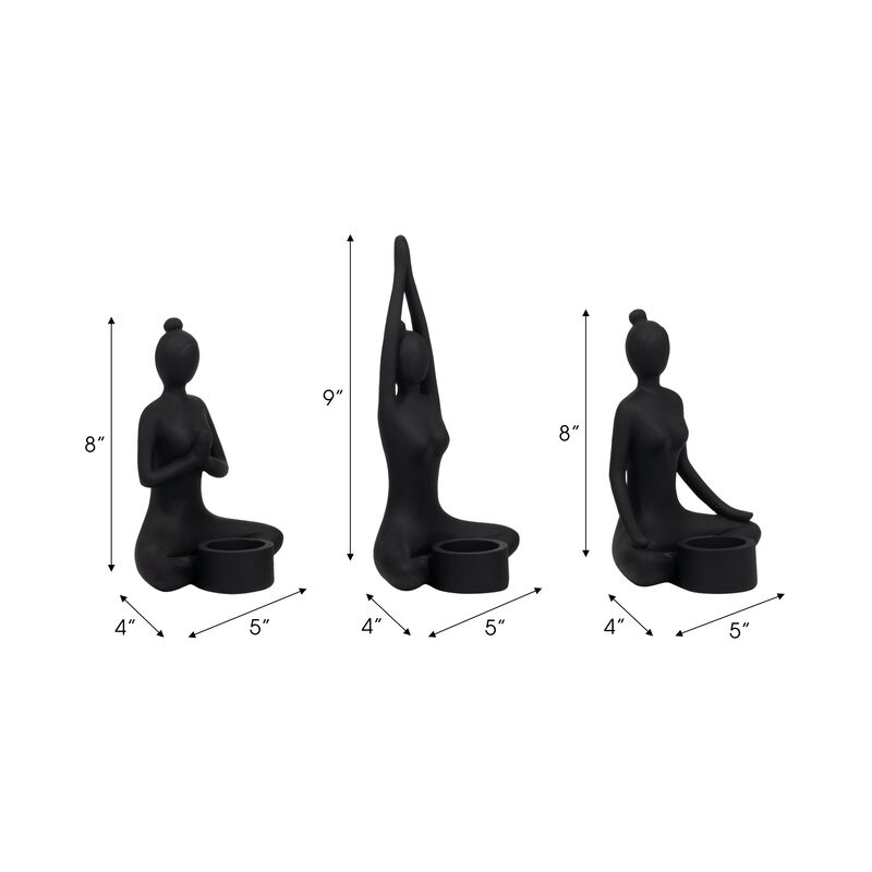 9" Resin Candle Holder Set