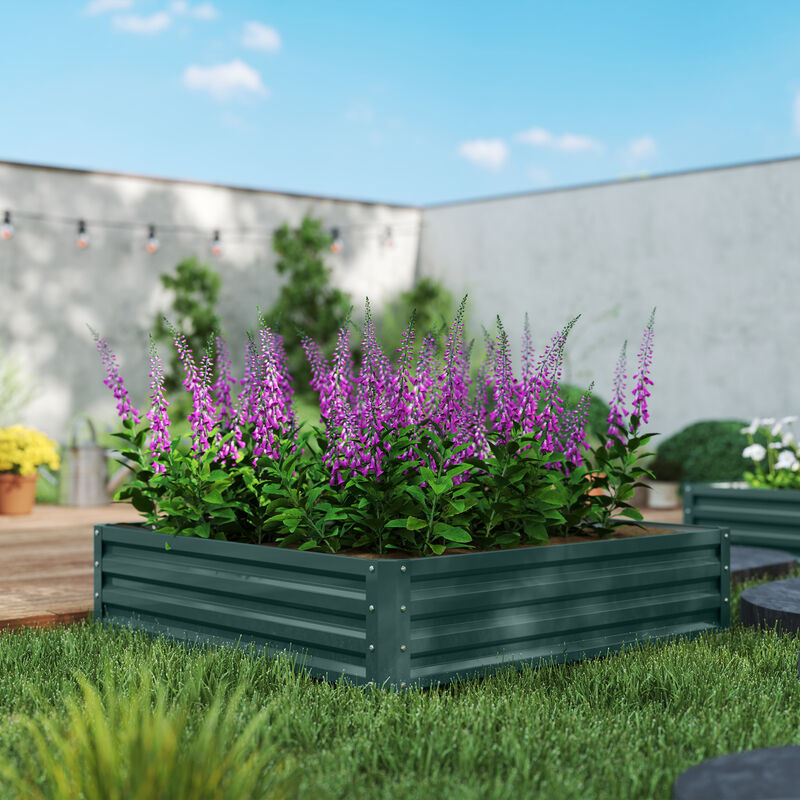Hivvago 4' x 4' Garden Bed with Durable Metal Construction image number 7