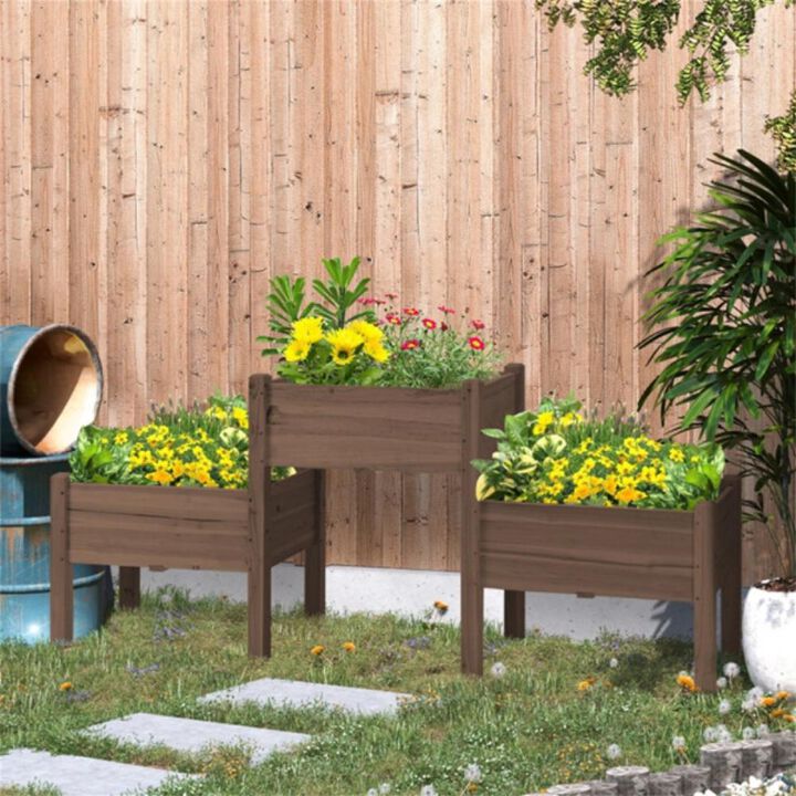 Flower Shelf for Indoor & Outdoor Plants Wooden Multi-Tier Plant Stand