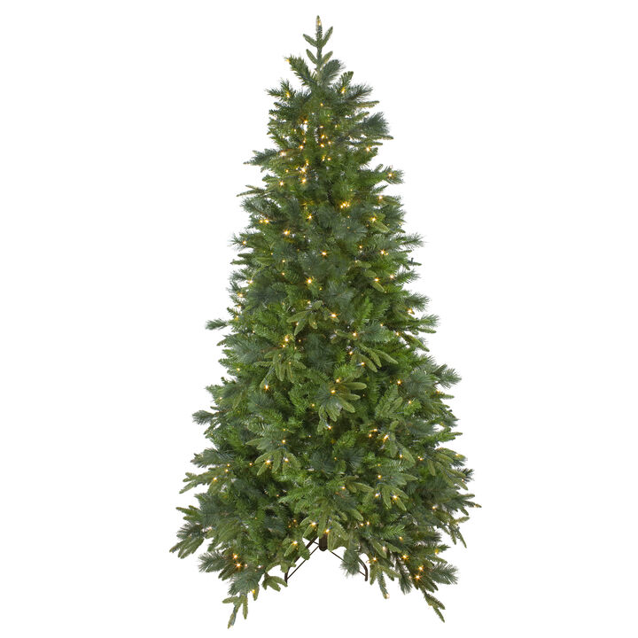 9' Pre-Lit Full Mixed Rosemary Emerald Angel Pine Artificial Christmas Tree - Clear LED Lights