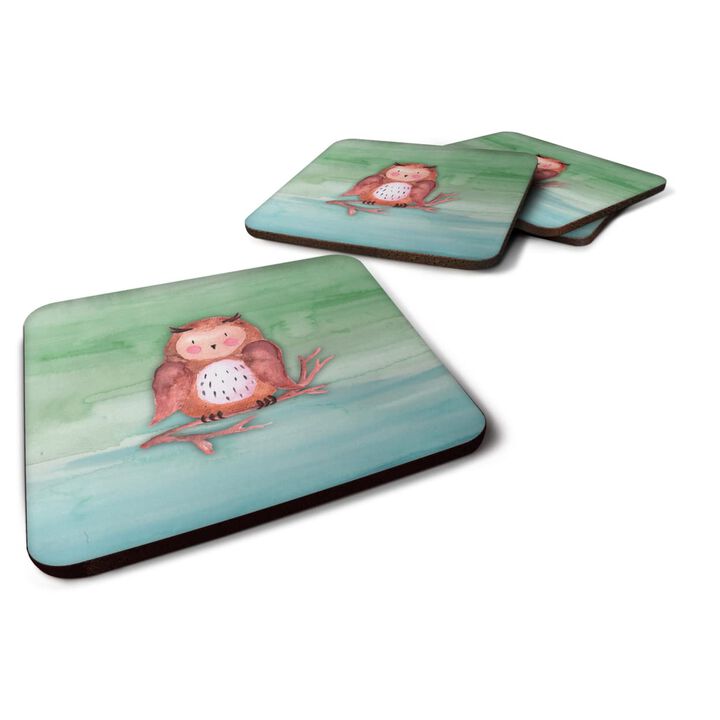 Caroline's Treasures Brown Owl Watercolor Decorative coasters, 3.5, Multicolor