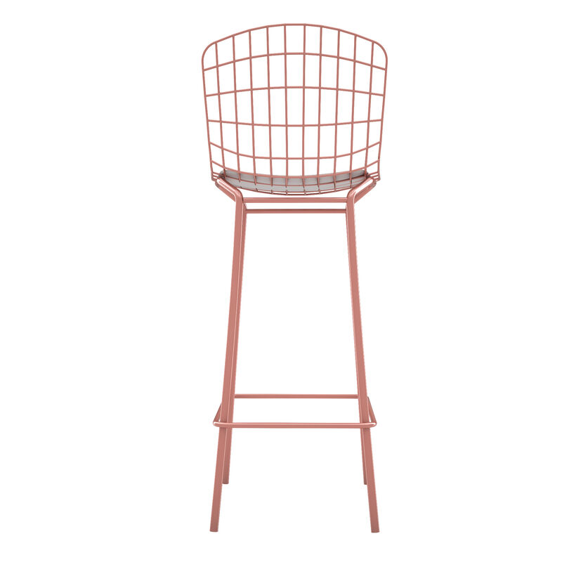 Madeline Pink and White Bar Stools (Set of 3)