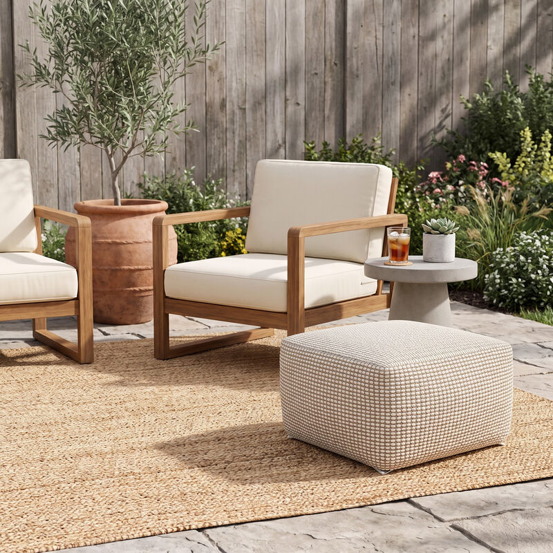 Simpli Home Zelma 24W Square Celtic Indoor/Outdoor Pouf image number 3