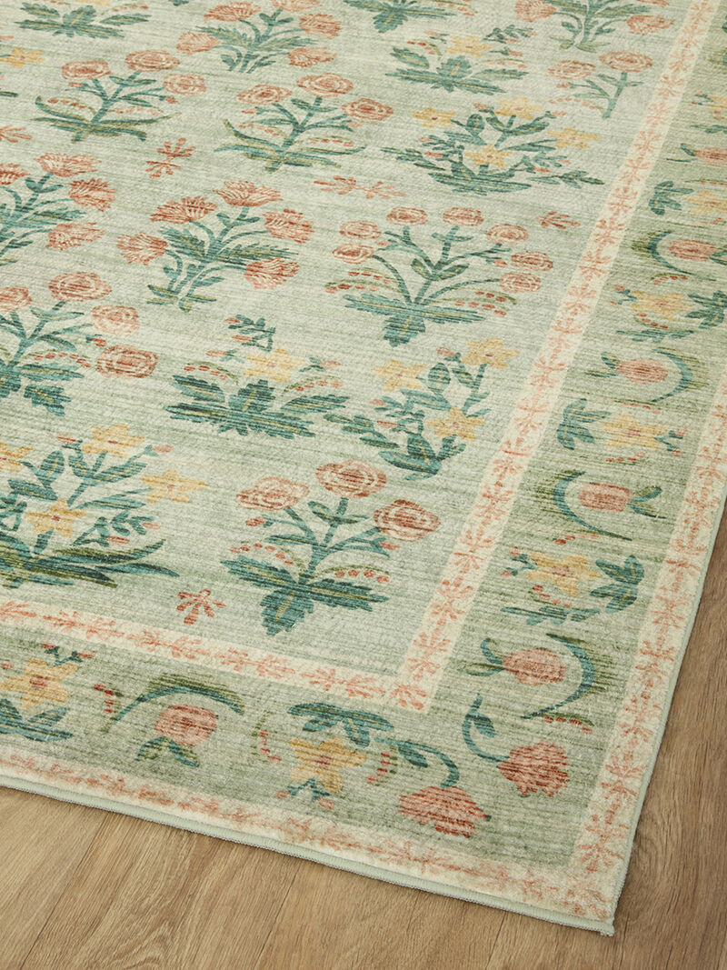 Eden Mughal Rose Moss 2'6" x 11'6" Runner Rug