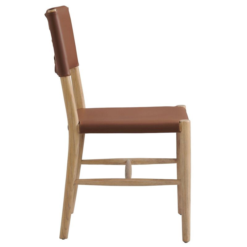 Dover Wood Vegan Leather Dining Side Chairs Set of 2 image number 4