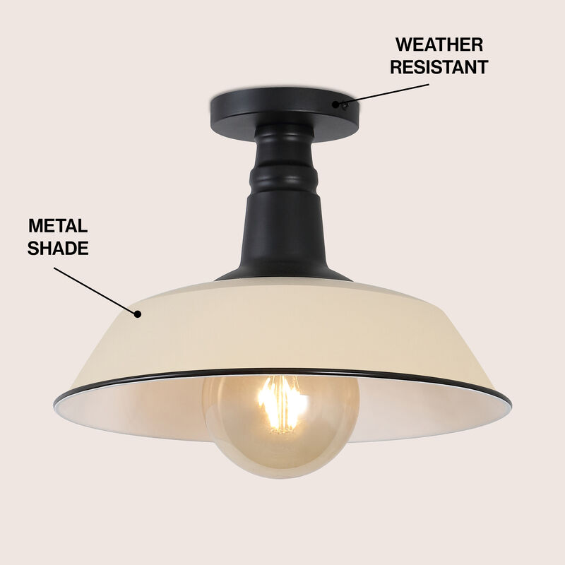 Camila Classic Industrial Indoor/Outdoor Iron LED Semi Flush Mount