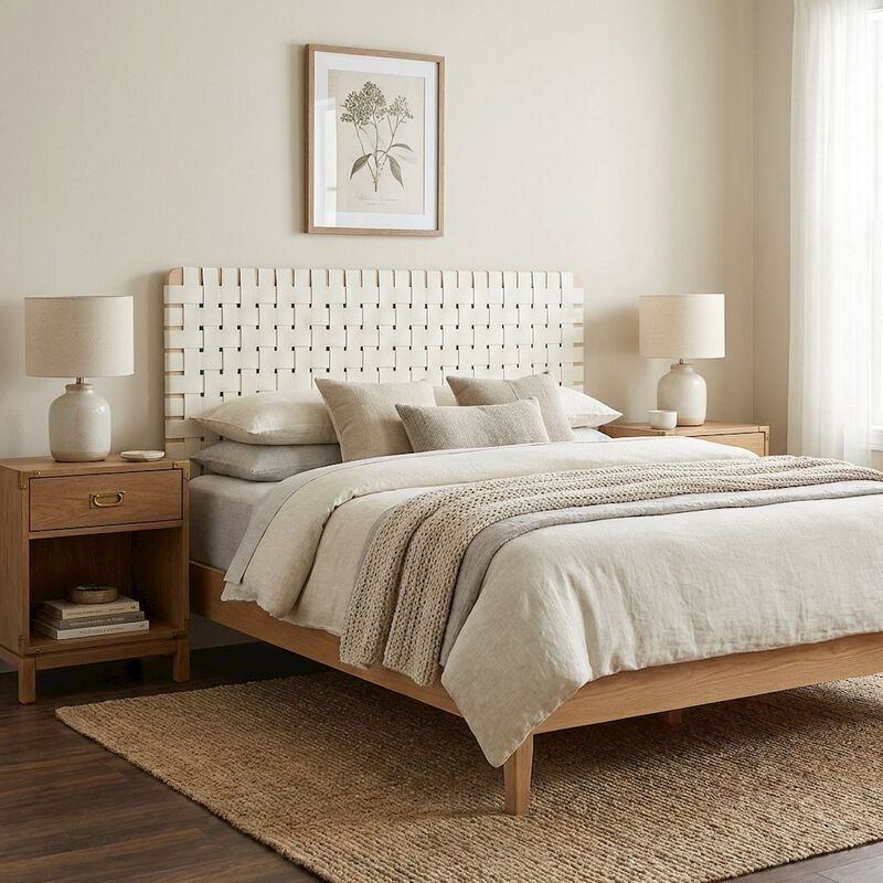 Vegan Leather Full Headboard with TexturedPattern and Durable Build image number 3