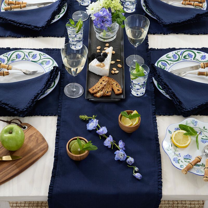 Christmas Linen Table Runner - Juliette Ruffle, Solino Home