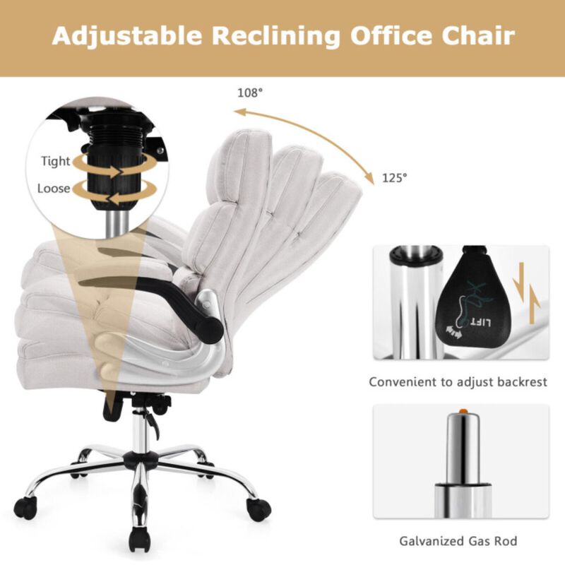 Hivvago Adjustable Swivel Office Chair with High Back and Flip-up Arm for Home and Office