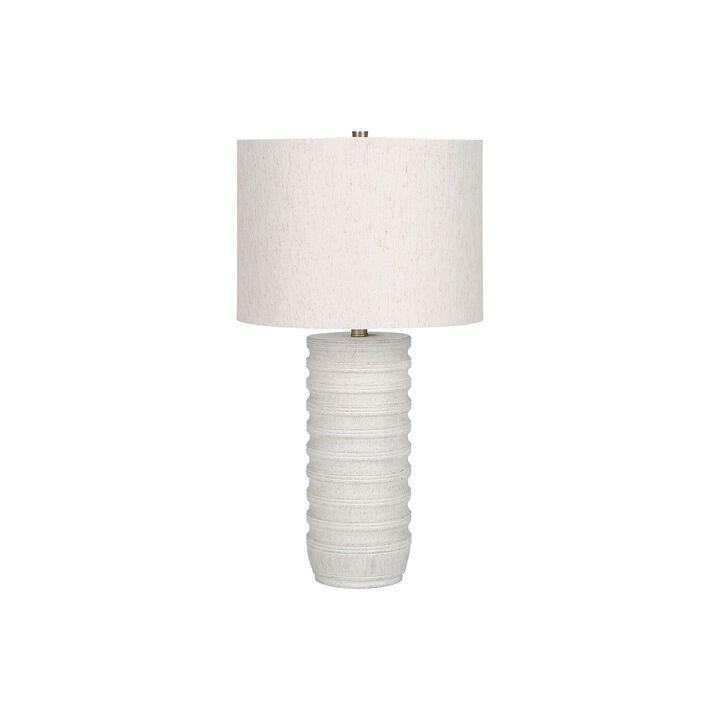Monarch Specialties I 9706 - Lighting, 28"H, Table Lamp, Cream Resin, Ivory / Cream Shade, Transitional