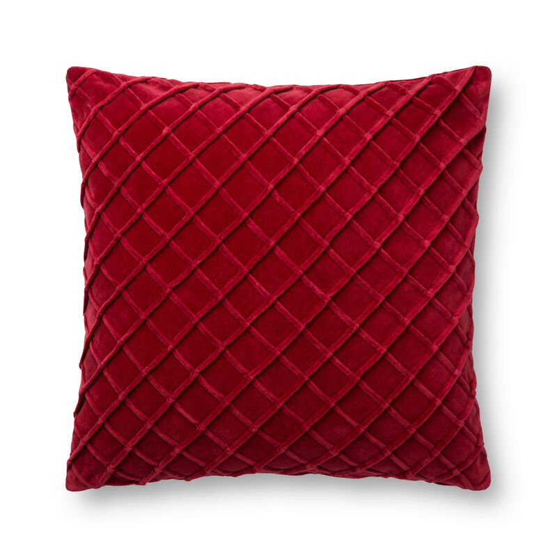 P0125 Red 22"x22" Down Pillow