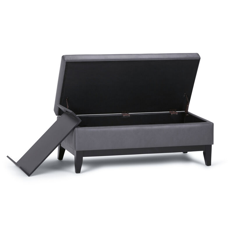 Simpli Home Oregon Storage Ottoman Bench with Tray image number 4
