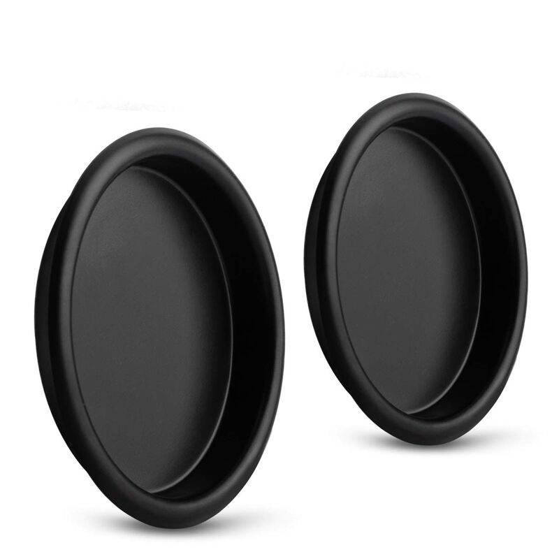 HOMOTEK Closet Door Finger Pull 2-1/8   , Easy Snap in Installation, Black, No Nail Require, Fits a 5/16   Depth x 2-1/8"" Diame