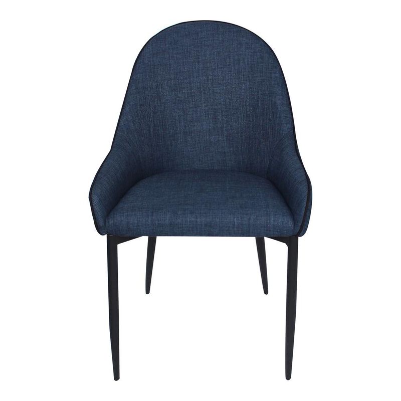 Moe's Home Collection Lapis Dining Chair Dark Blue-Set Of Two