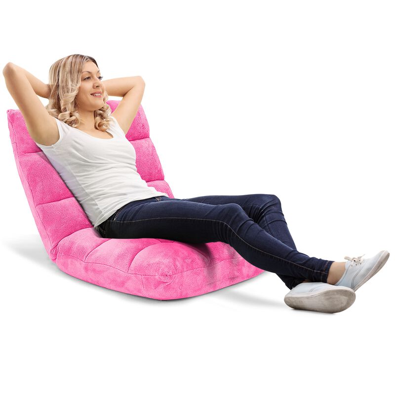 Adjustable 14-Position Floor Chair Folding Lazy Gaming Sofa Chair