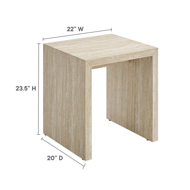 Mirella Faux Travertine Side Table image number 4