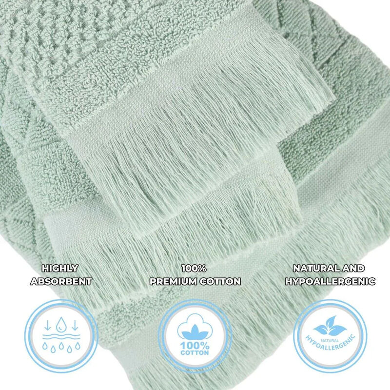Geometric Jacquard Cotton Bath Sheet Set of 2 for Spa-Style Comfort image number 4