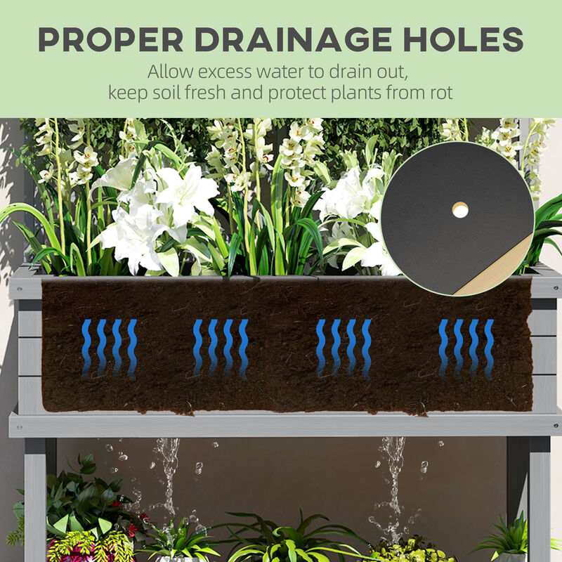 Hivvago Functional Wooden Garden Bed with Trellis image number 5