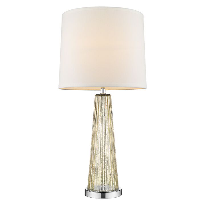 HomeRoots 29" Champagne Glass Buffet Lamp With Off White Empire Shade