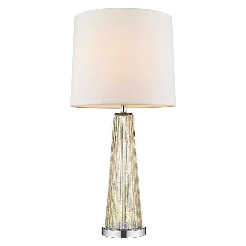 HomeRoots 29" Champagne Glass Buffet Lamp With Off White Empire Shade image number 0