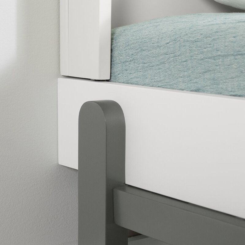 Bebble Bed, Soft Gray and White