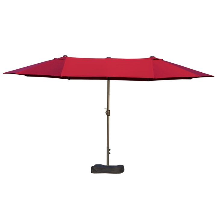Versatile Sun Shield: 15ft Patio Umbrella with Double-Sided Shade