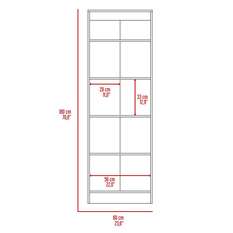 Multistorage Pantry Cabinet, Five Shelves, Double Door Cabinet -White