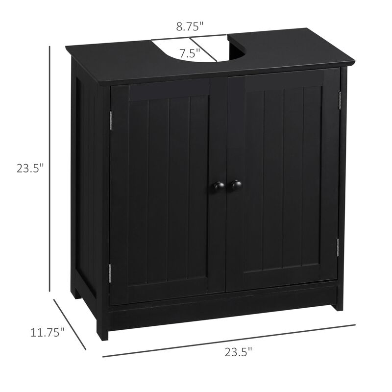 Black Bathroom Storage: Under Sink Cabinet with 2 Doors and Shelf