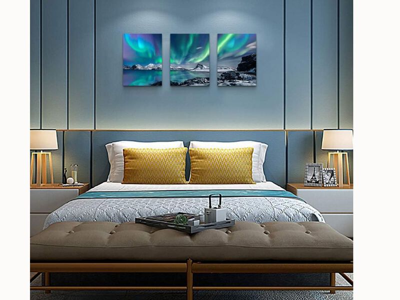 3-Piece Aurora Canvas Wall Art &ndash; Rustic Farmhouse Scenery Prints for Bedroom, Living Room & Office, Framed 12&times;16