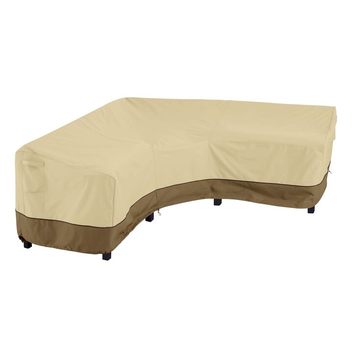 Classic Accessories 55-882-011501-Rt Veranda Patio V-Shaped Sectional Sofa Cover  Large  Pebble/Bark/Earth  Patio Furniture Covers