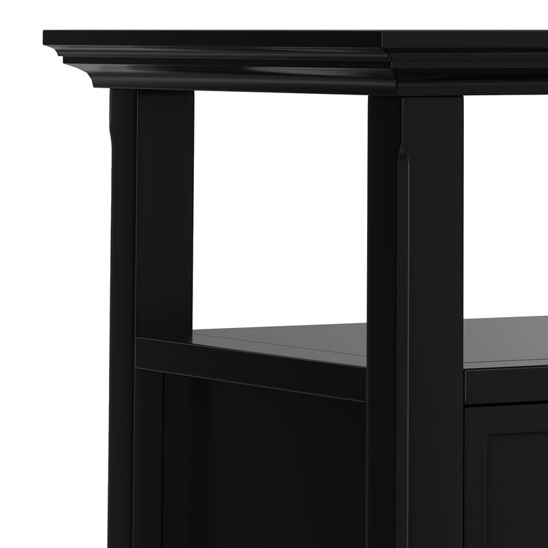 Acadian 19 inch Wide Solid Wood Transitional End Table with Drawer in Black