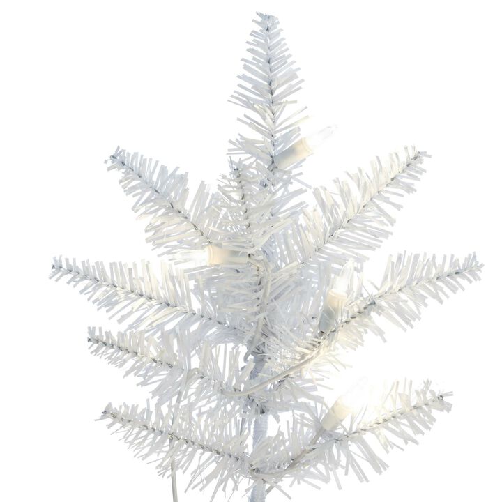 Vickerman 9' White Fir Artificial Christmas Tree, Warm White Dura-lit LED Lights, Seasonal Indoor Home Decor