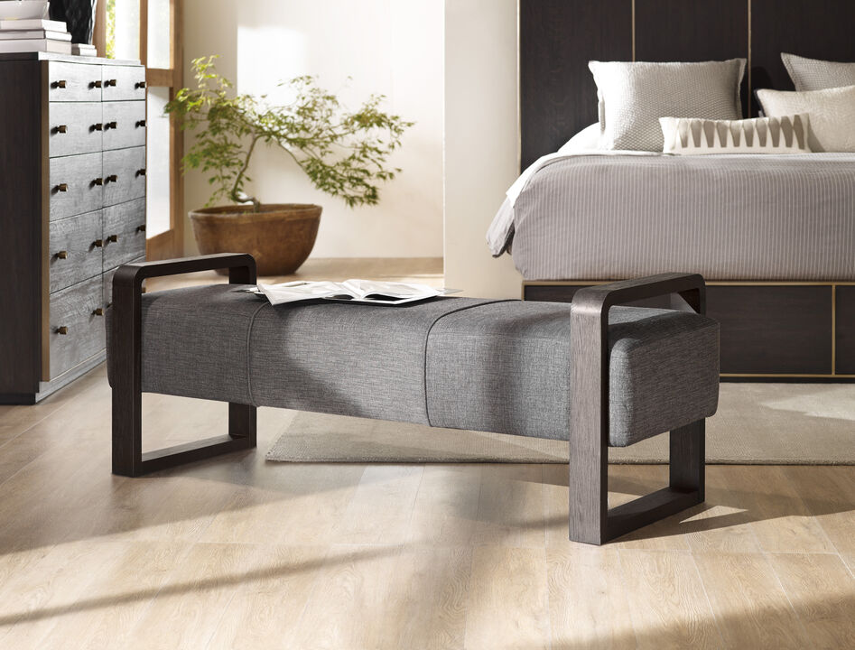 Curata Upholstered Bench In Dark Wood