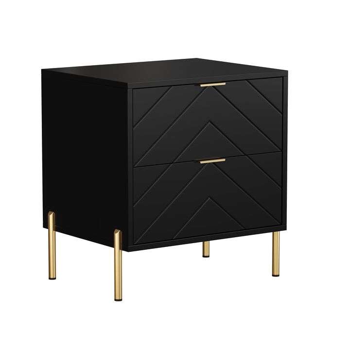 2-Drawer Nightstand With Elegant Design