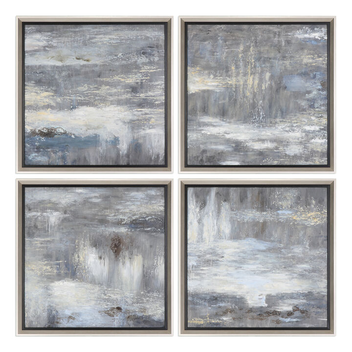 Shades of Gray Hand Painted Art (Set of 4)