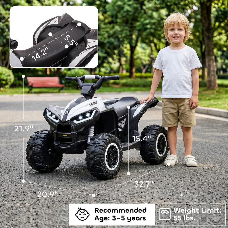 BreeBe Kids Battery Powered ATV Quad with Forward and Reverse image number 2